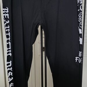NWOT Beautiful Disaster Sz 1X "Once Lost, Now Found" Black Leggings